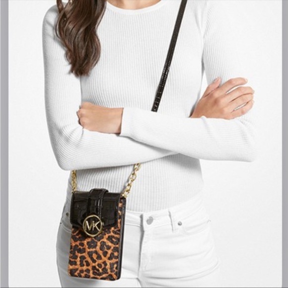 Michael Kors Handbags - MICHAEL KORS
Carmen SM Printed Calf Hair and
Crocodile Embossed Faux Leather Bag